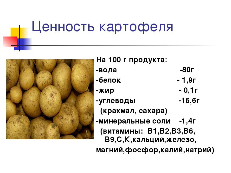 Сколько г в картошке