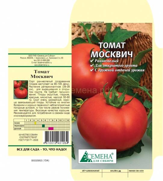 Сорт томата "москвич" – характеристика и описание