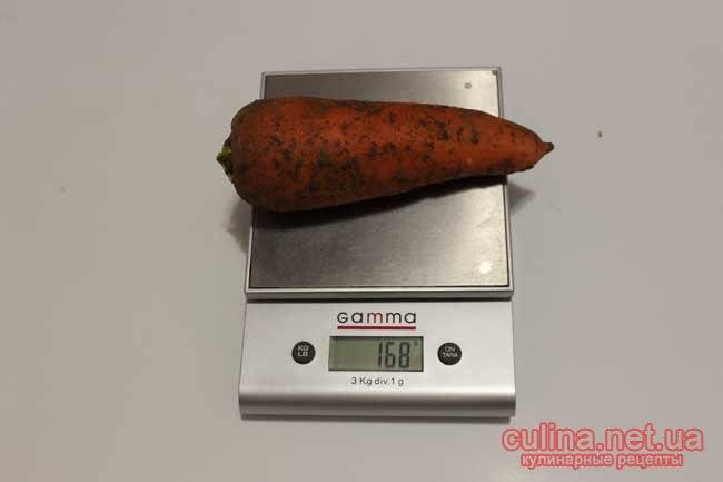 Сколько весит морковь среднего размера - selok