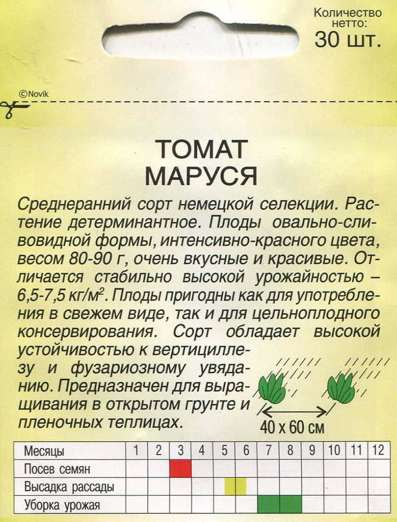 Сорт томата "маруся" - описание с фото, посадка и уход